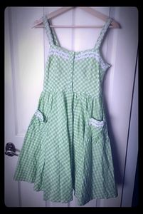 Lindy Bop green gingham summer dress size US 6